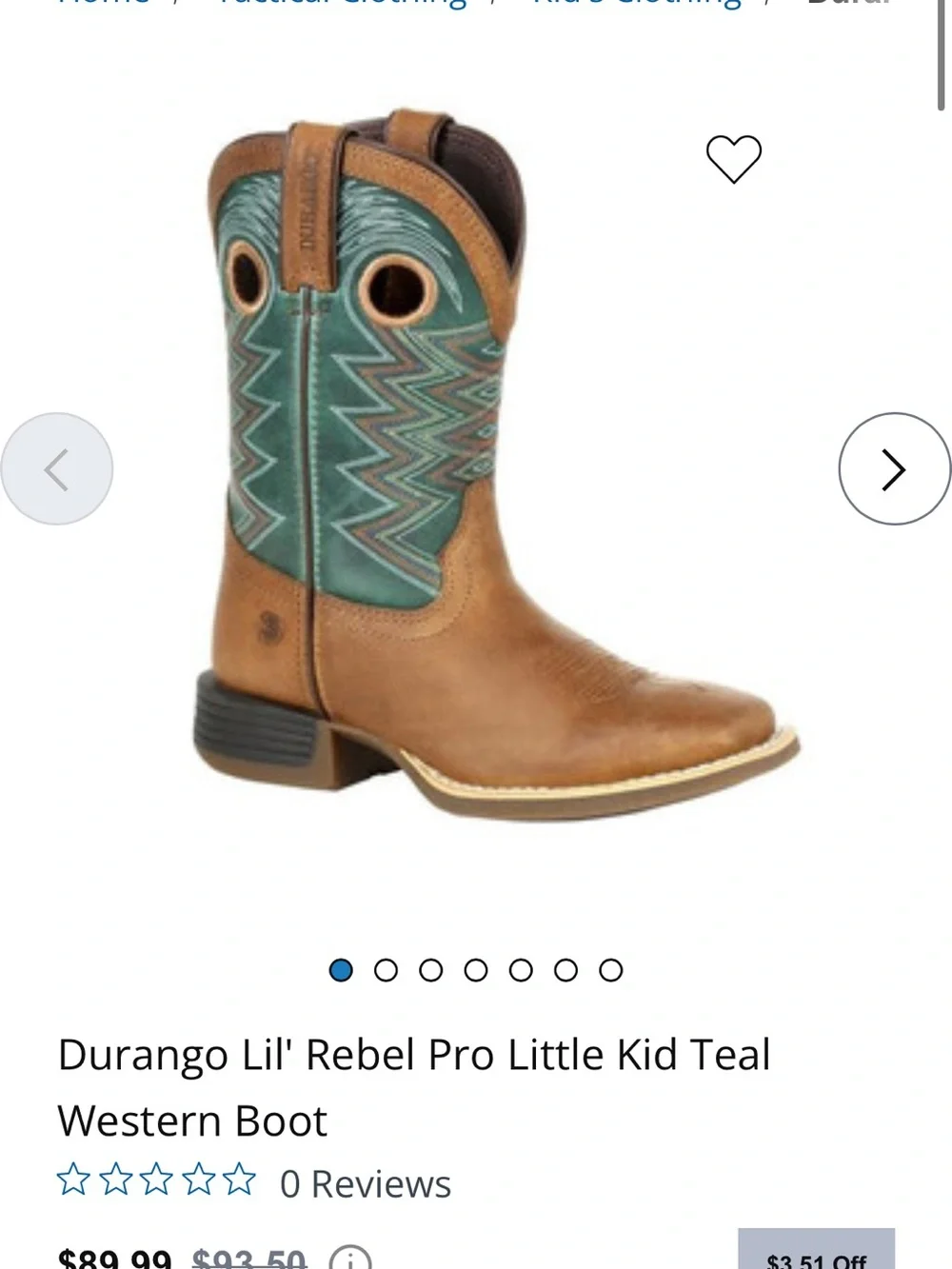 Durango Boys Brown & Teal Western Cowboy Boots